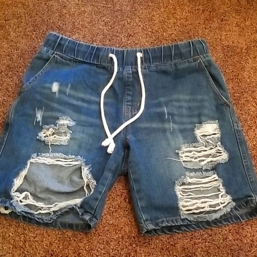 ripped Jean shorts